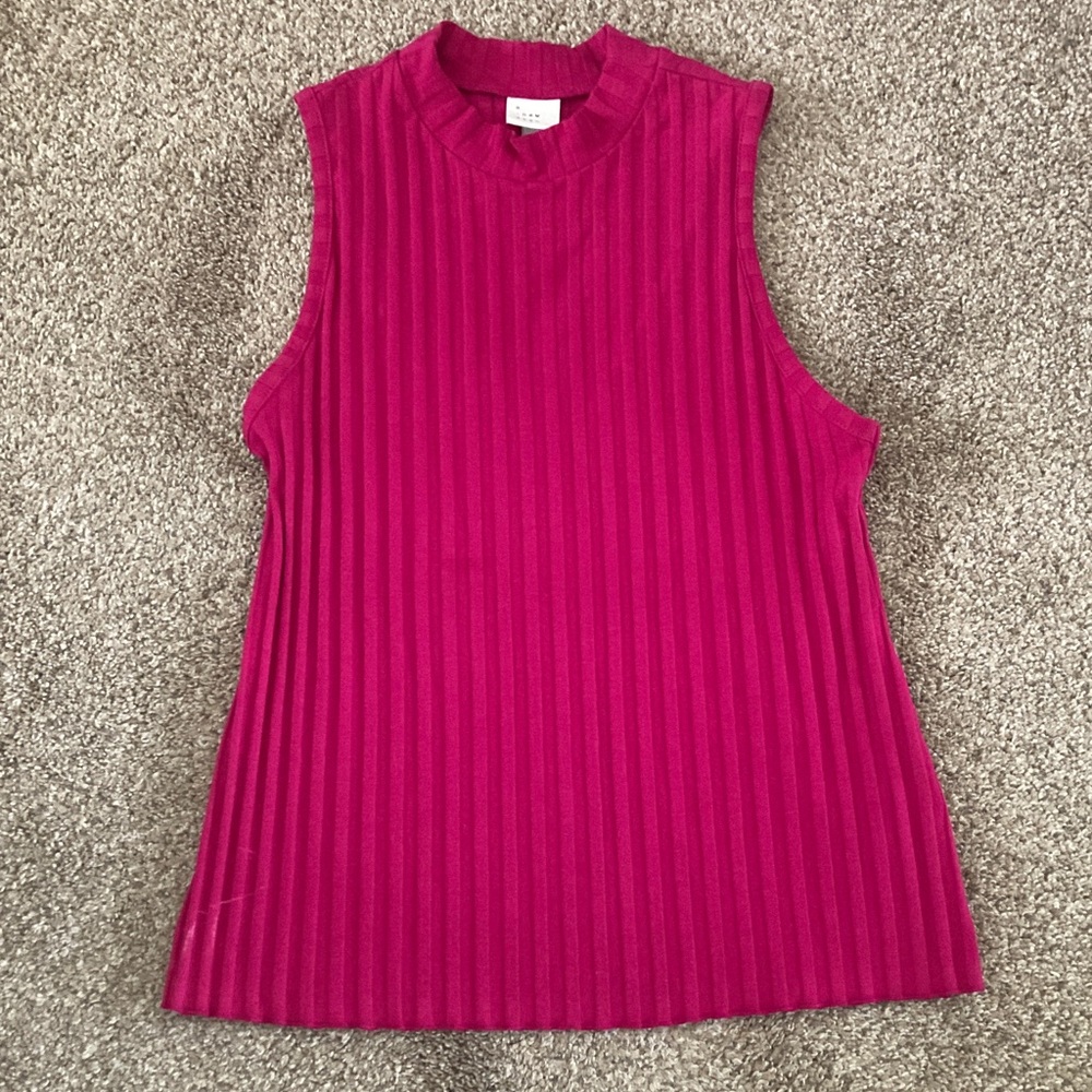 a new day Fuchsia Ribbed Tank Top